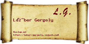 Léber Gergely névjegykártya